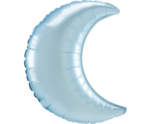 SuperShape Pastel Blue Satin Crescent Foil Balloon S40 Bulk