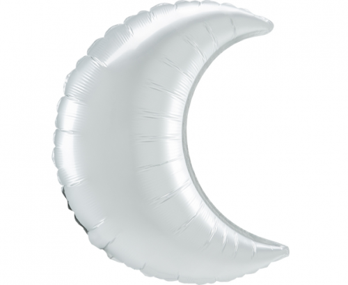 SuperShape White Satin Crescent Foil Balloon P30 Bulk