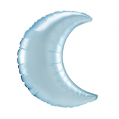 SuperShape Pastel Blue Satin Crescent Foil Balloon P30 Bulk