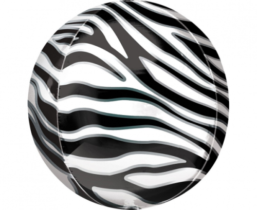 Orbz Zebra Print Foil Balloon G20 Packaged Orbz Zebra Print Foil Balloon G20 Packaged