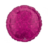 Standard Bright Pink Sequins Foil Balloon S18 Packaged
