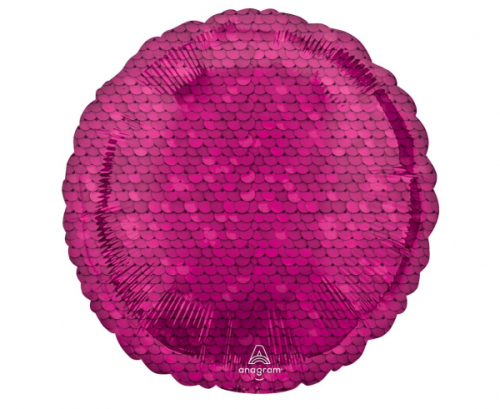 Standard Bright Pink Sequins Foil Balloon S18 Packaged