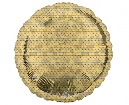 Standard Glitter Gold Sequins Foil Balloon S18 Packaged