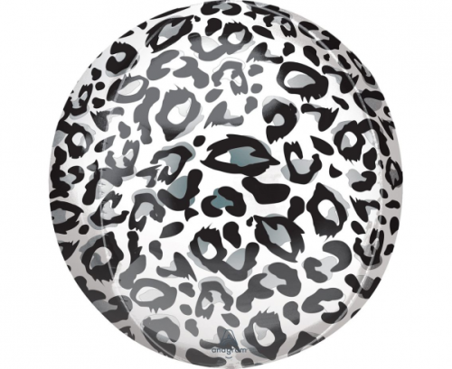 Orbz Snow Leopard Print Foil Balloon G20 Packaged