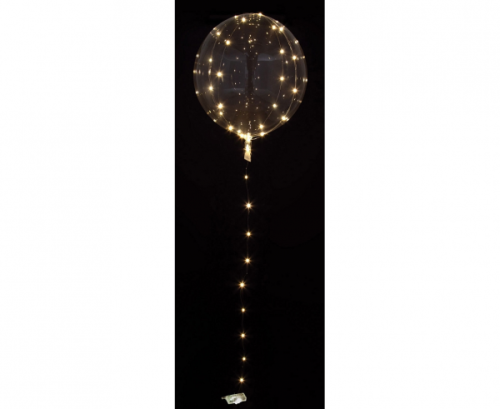 Clearz Crystal Clear with LED white Foil Balloon P45 Package