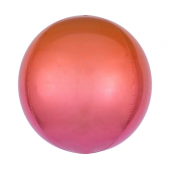 Фольгированный шар ОРБЗ - красно-оранжевая сфера, россыпью