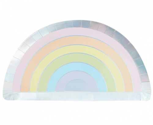 Paper plates Pastel Party Rainbow, 28x16 cm, 8 pcs