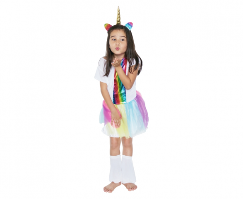 Costume for children Rainbow Unicorn (dress, headband), size M (5-6 years)