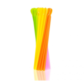 Tubes (straws) with spoon, fluor, 6x200 mm / 250 pcs