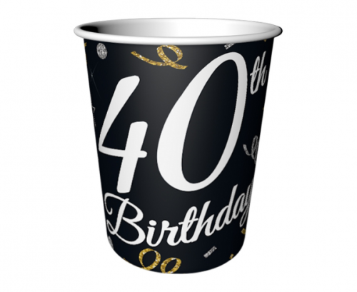 Стаканы бумажные B&C 40th Birthday, 6 шт. Стаканы бумажные B&C 40th Birthday, 6 шт.