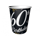 Paper cups B&C 60th Birthday, 6 pcs
