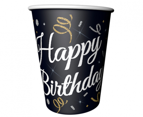 Paper cups B&C Happy Birthday, 6 pcs