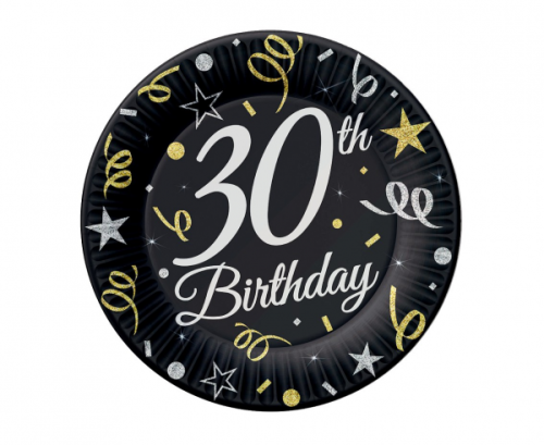 Бумажные тарелки B&C 30th Birthday, 18 см / 8 шт. Бумажные тарелки B&C 30th Birthday, 18 см / 8 шт.