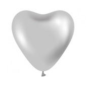 Beauty&Charm balloons, platinum silver hearts 12