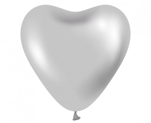Beauty&Charm balloons, platinum silver hearts 12