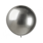 Воздушный шар сферической формы, серебристый хром, GB30, 80 см / 1 шт.