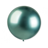 Воздушный шар сферической формы, зеленый хром, GB30, 80 см / 1 шт.