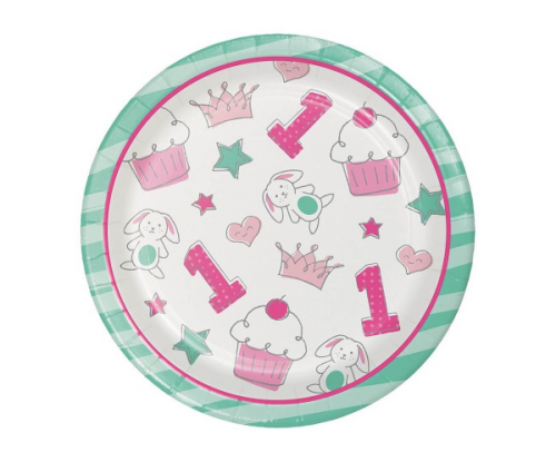 Plates Doodle 1st Birthday Luncheon, 8 pcs., 17.4 cm Plates Doodle 1st Birthday Luncheon, 8 pcs., 17.4 cm