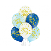 Baby Boy balloons, Polka Dots / 50 pcs