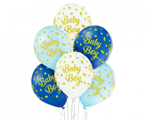 Baby Boy balloons, Polka Dots / 50 pcs