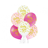D11 Balloons Baby Girl Dots Mix 1c5s, 50 pcs
