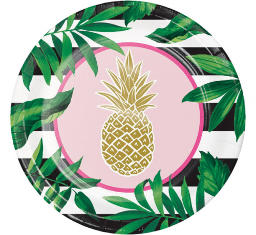 Paper plates Tropical pineapple, 25.4 cm, 8 pcs.