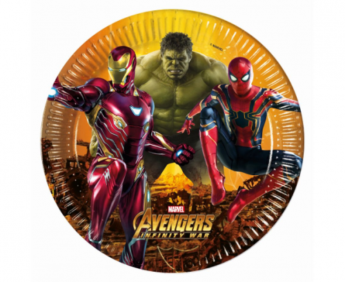 Paper plates AVENGERS INFINITY WAR, 23 cm, 8 pcs Paper plates AVENGERS INFINITY WAR, 23 cm, 8 pcs
