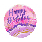 Standard Birthday Watercolor Marble Foil Balloon S40 package