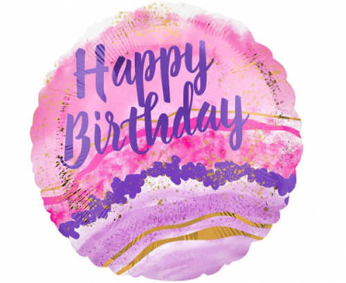 Standard Birthday Watercolor Marble Foil Balloon S40 package Standard Birthday Watercolor Marble Foil Balloon S40 package
