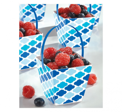 Decorative paper basket, blue,  24 Pcs
