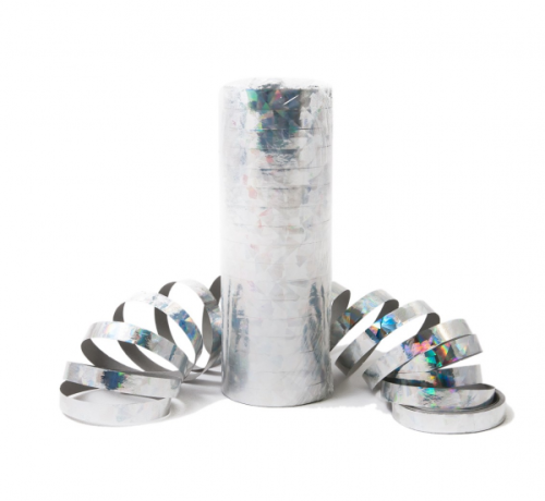 Holographic Streamer, silver / 24 pieces