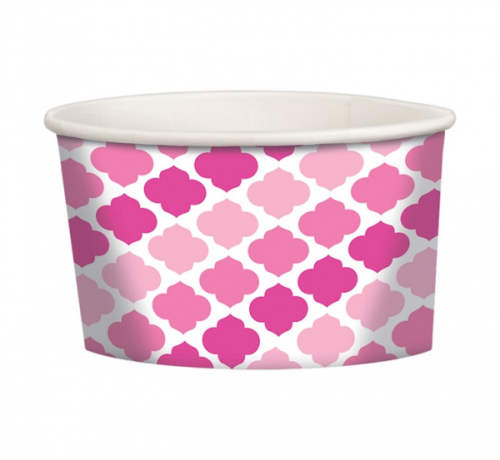 Set of 12 paper cups for sweets, pink