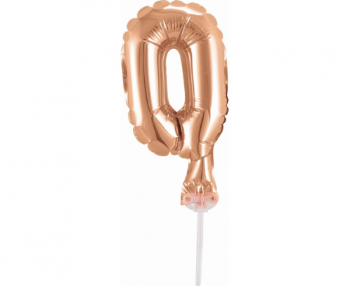 Folija balons ar nūju 5&quot; DIGIT 0, rozā zelts