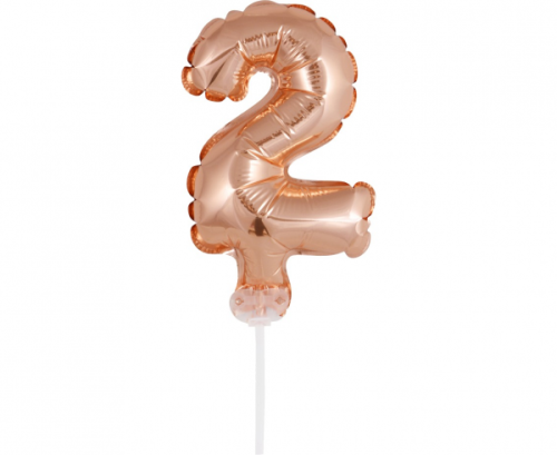 Folija balons ar nūju 5&quot; DIGIT 2, rozā zelts
