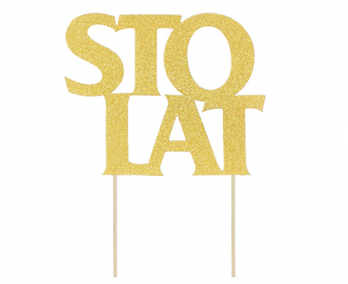 Cake topper STO LAT, wooden sticks, size 20x10 cm Cake topper STO LAT, wooden sticks, size 20x10 cm