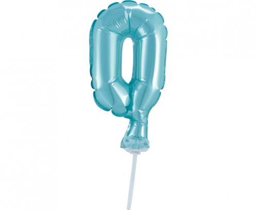 Folijas balons ar nūju 5" DIGIT 0, gaiši zils Folijas balons ar nūju 5" DIGIT 0, gaiši zils