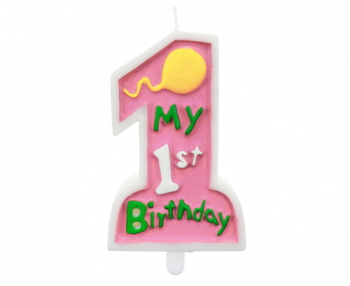 Свеча &quot;My 1st Birthday&quot;, розовая