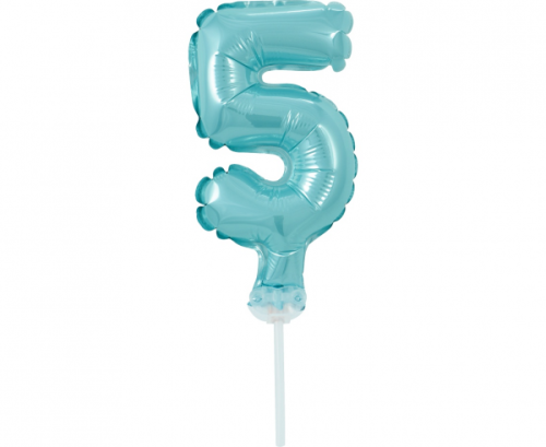 Folija balons ar nūju 5&quot; DIGIT 5, gaiši zils