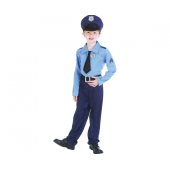 Blue Policeman role-play set (hat, Shirt with tie, pants, belt) size 110/120
