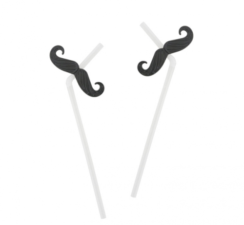 Flexible straws with mustaches, 6 pcs. Flexible straws with mustaches, 6 pcs.