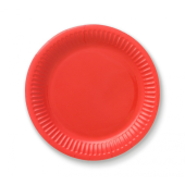 Paper plates 18 cm, red, 6 pcs