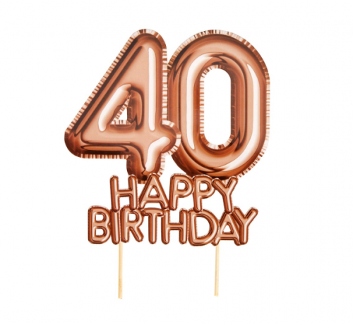 Glitz & Glamour CAKE TOPPER 40 ROSE GOLD Glitz & Glamour CAKE TOPPER 40 ROSE GOLD