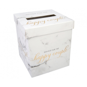 Wedding wishes post box  Scripted Marble