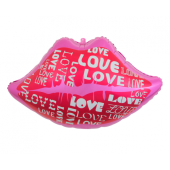 Folijas balons Lips &amp; Love, 62 x 38 cm