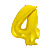 Foil balloon B&C digit 4, gold, 92 cm