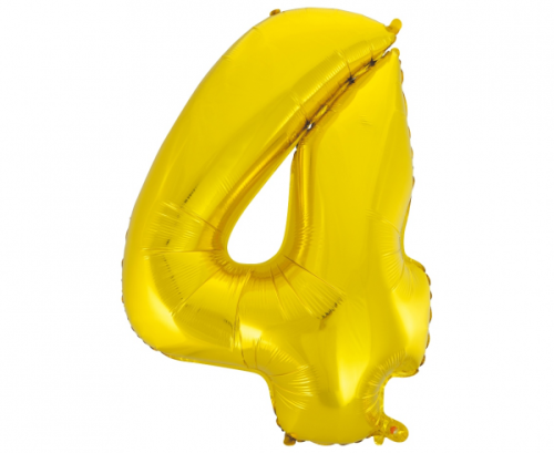 Foil balloon B&C digit 4, gold, 92 cm Foil balloon B&C digit 4, gold, 92 cm