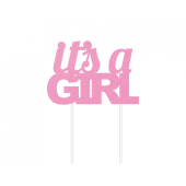 Cake topper It's a Girl, pink, 1 pc