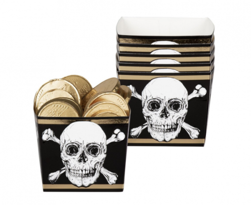 Paper snack bowls, Pirate Skull, 6 pcs.