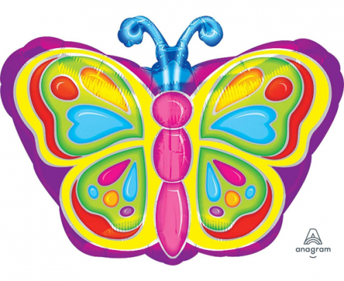 Foil balloon Junior Shape HX Butterfly, packed Foil balloon Junior Shape HX Butterfly, packed