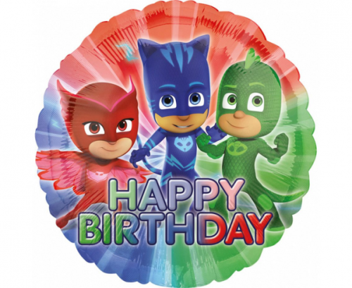 Foil balloon PJ Masks Happy Birthday, 43 cm, packed